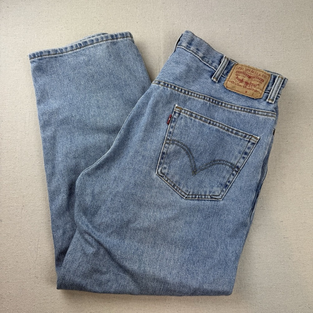 Levi's 550 Jeans Mens 40X29 Blue Relaxed Fit Red Tab Light Wash Denim Pants